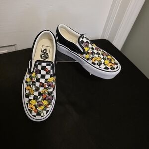 Vans Unisex Slip-On Shoe Poppy Checkerboard Sneaker Loafers 6 Women/4.5 Men